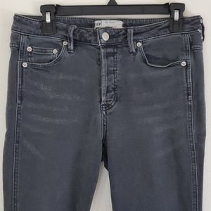 Free People Gray Skinny Button Fly Jeans 27 (28)